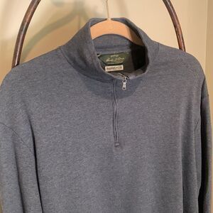 Orvis Sueded Cotton Gray Half Zip